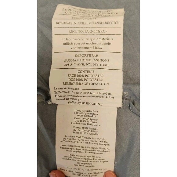 VTG Teal & Cream Contrast Stitching QUILTED SATIN King Sized Pillow SHAMS VGC - Picture 9 of 9